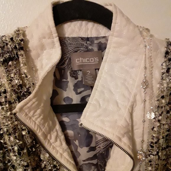 Chico's Ivory White Jacket Sz. 2 Not Worn! - Picture 2 of 8